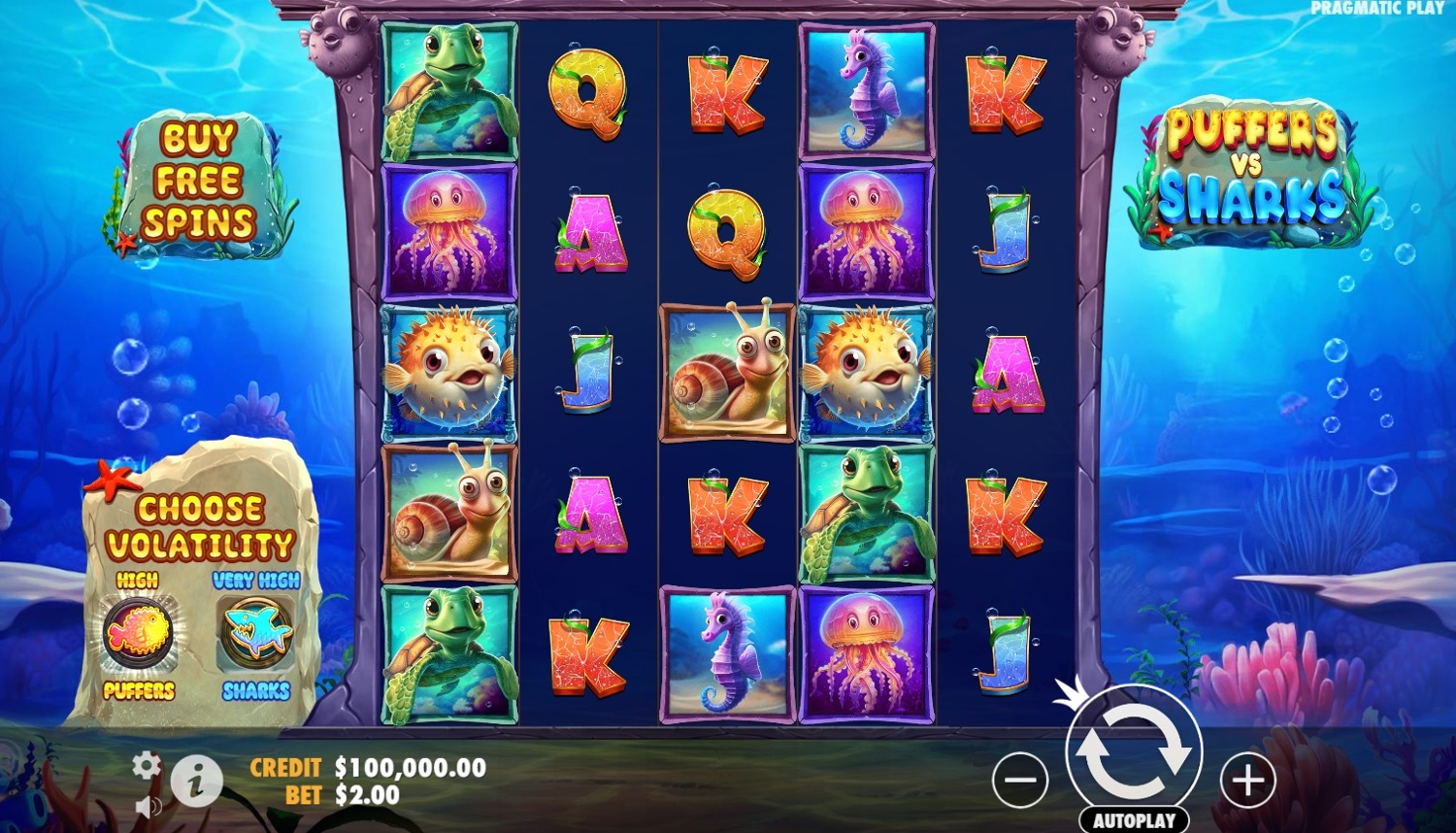 Puffers Vs Sharks Slot Gameplay