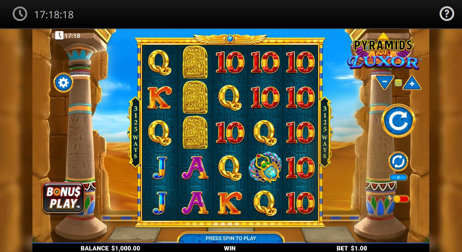 Pyramids of Luxor Slot Gameplay