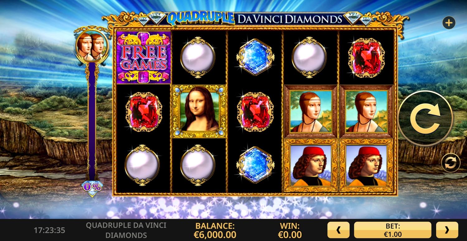 Quadruple Da Vinci Diamonds Slot Gameplay