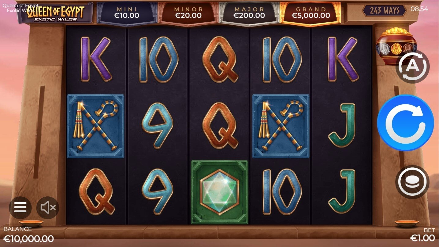 Queen of Egypt Exotic Wilds Slot Gameplay