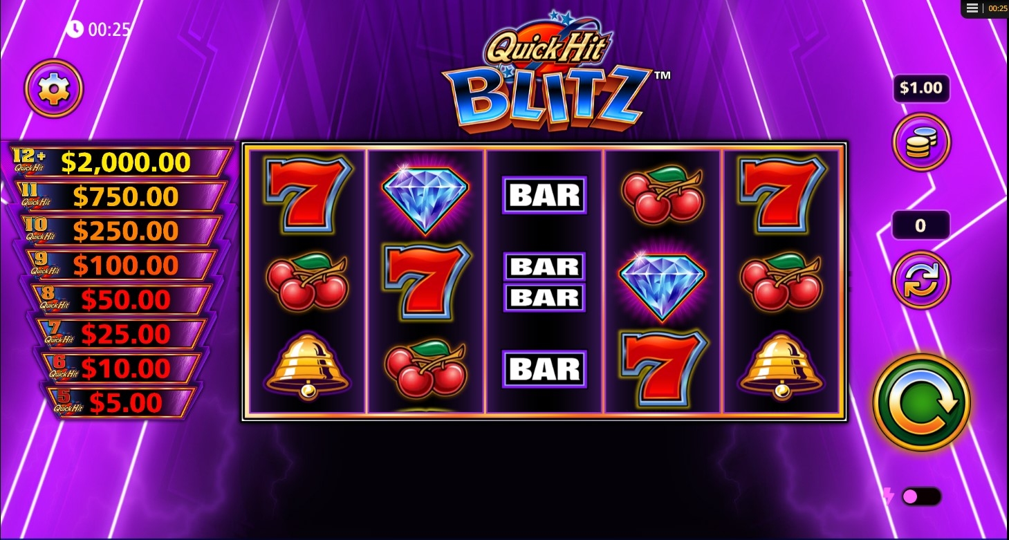 Quick Hit Blitz Purple Slot Gameplay