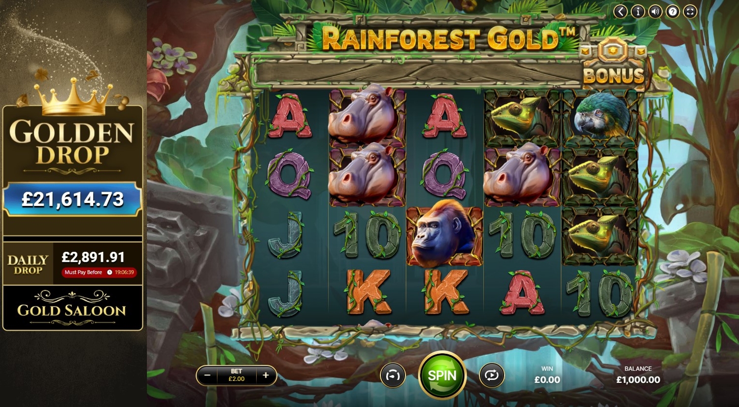 Rainforest Gold Slot Gameplay