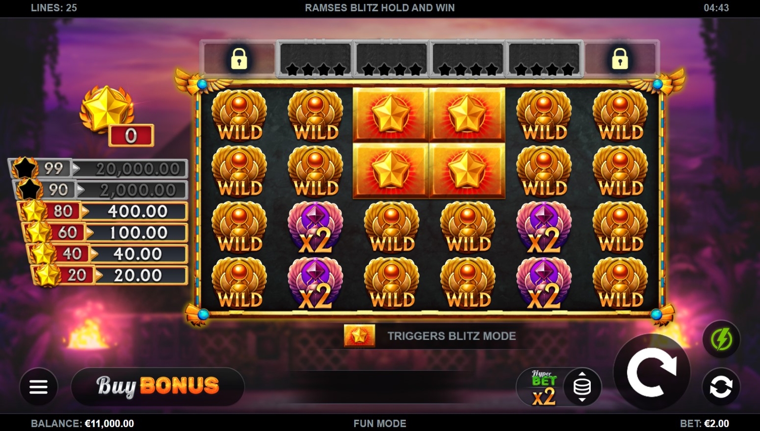 Ramses Blitz Hold and Win Slot Gameplay