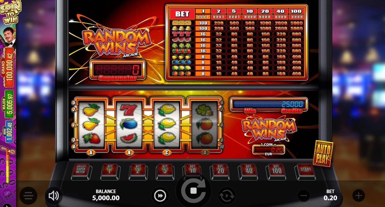 Random Wins Arcade Slot Gameplay