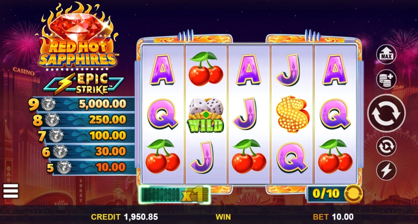 Red Hot Sapphires Slot Gameplay