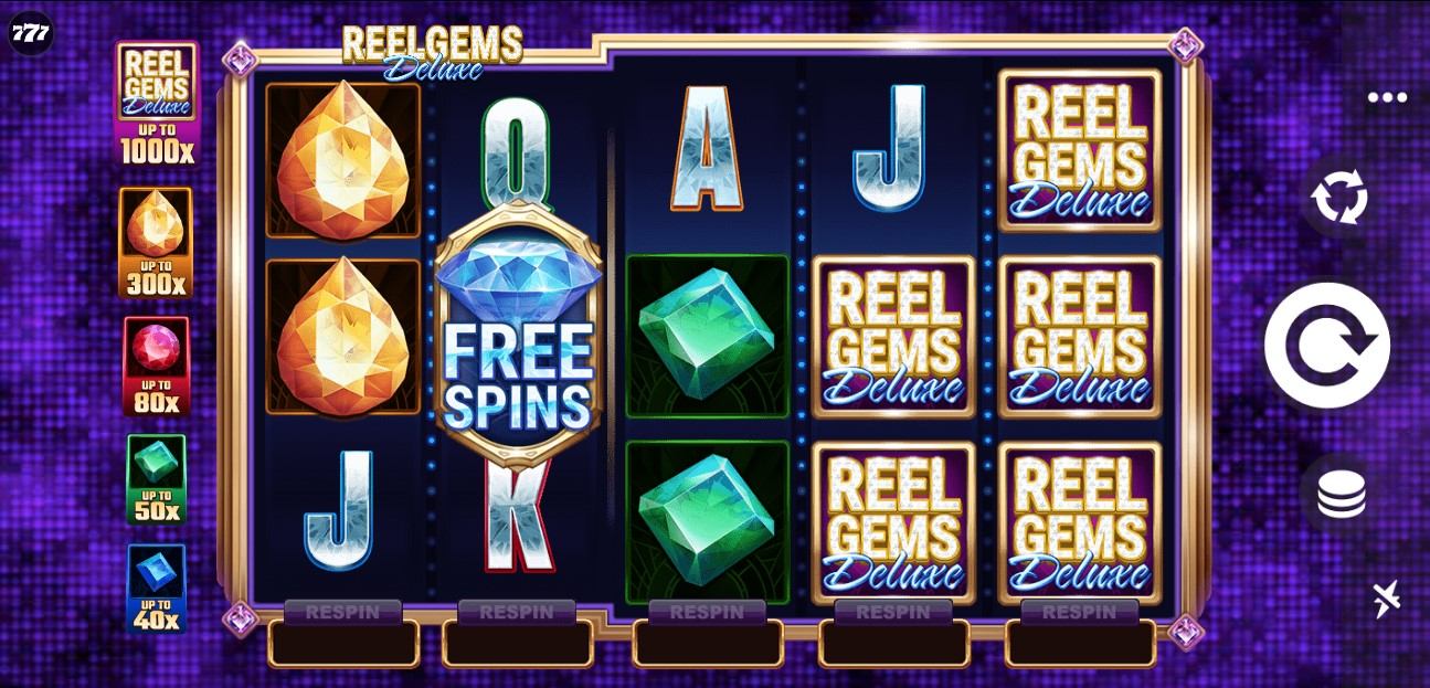 Reel Gems Deluxe Slot Gameplay
