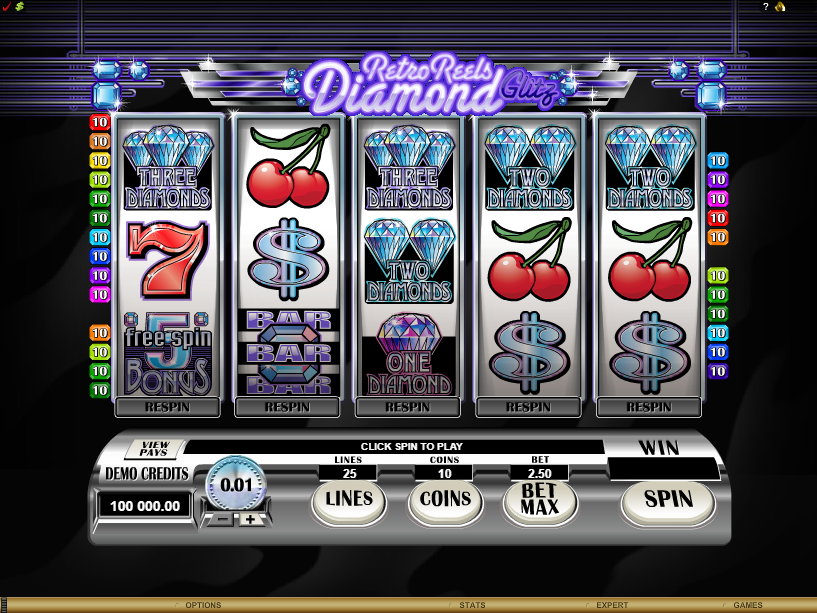 Retro Reels - Diamond Glitz Slot Gameplay
