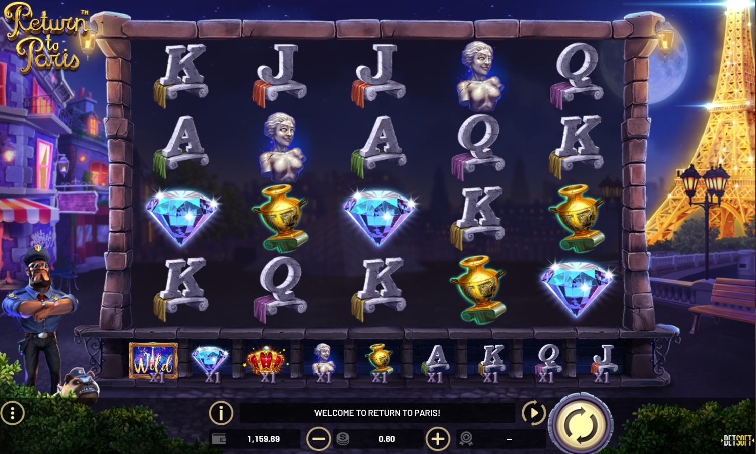 Return to Paris Slot Gameplay