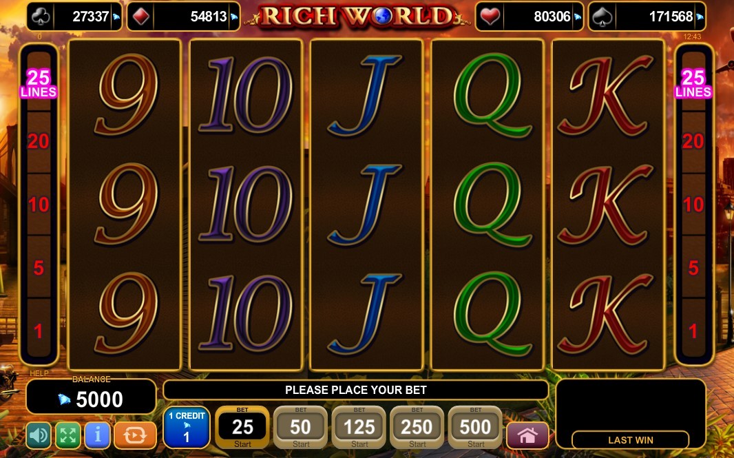 Rich World Slot Gameplay