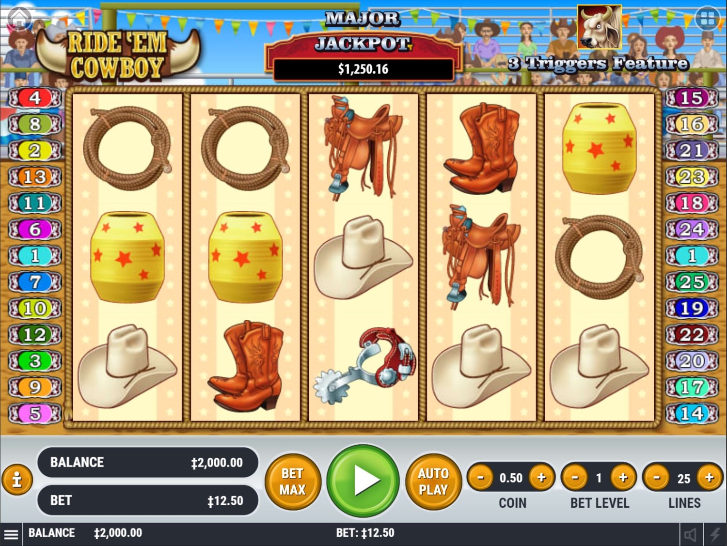 Ride 'em Cowboy Slot Gameplay