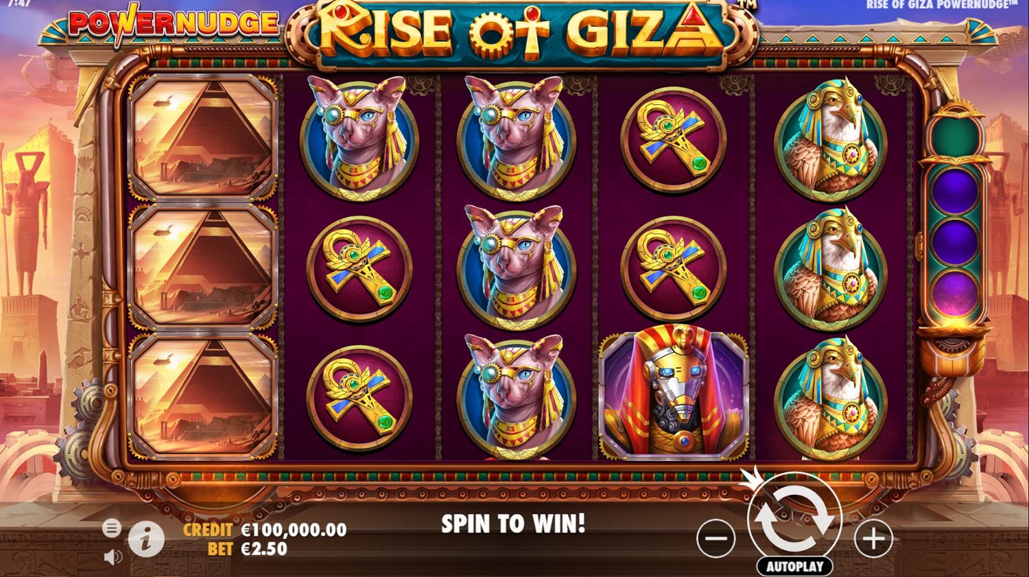 Rise of Giza PowerNudge Slot Gameplay