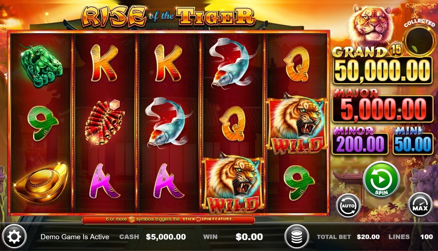 Rise of the Tiger Slot Gameplay