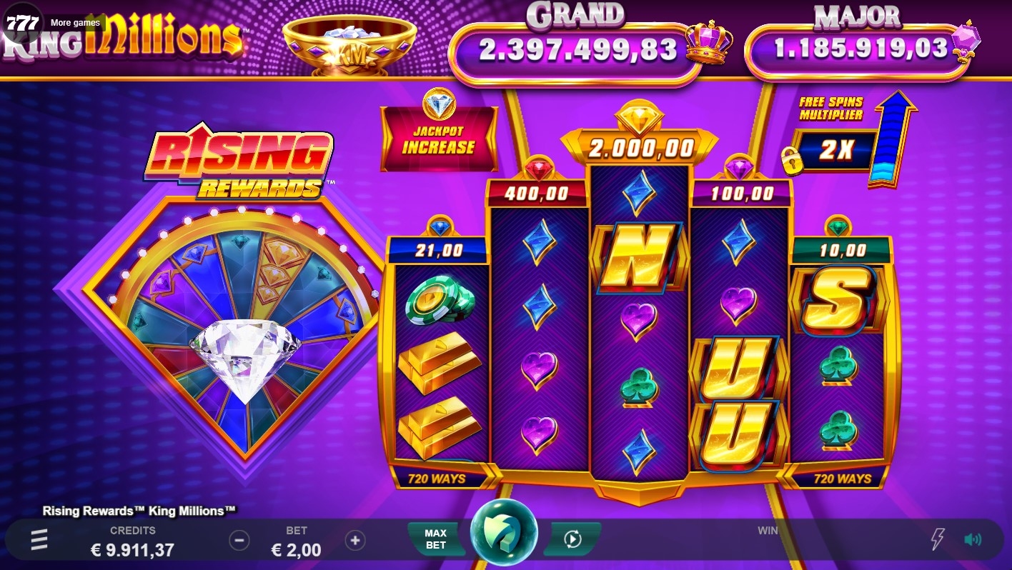 Rising Rewards King Millions Slot Gameplay
