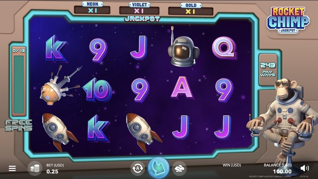 Rocket Chimp Jackpot Slot Gameplay