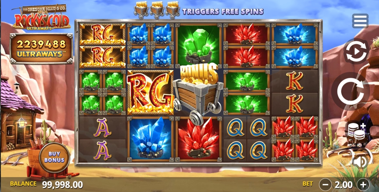 Rockys Gold Ultraways Slot Gameplay