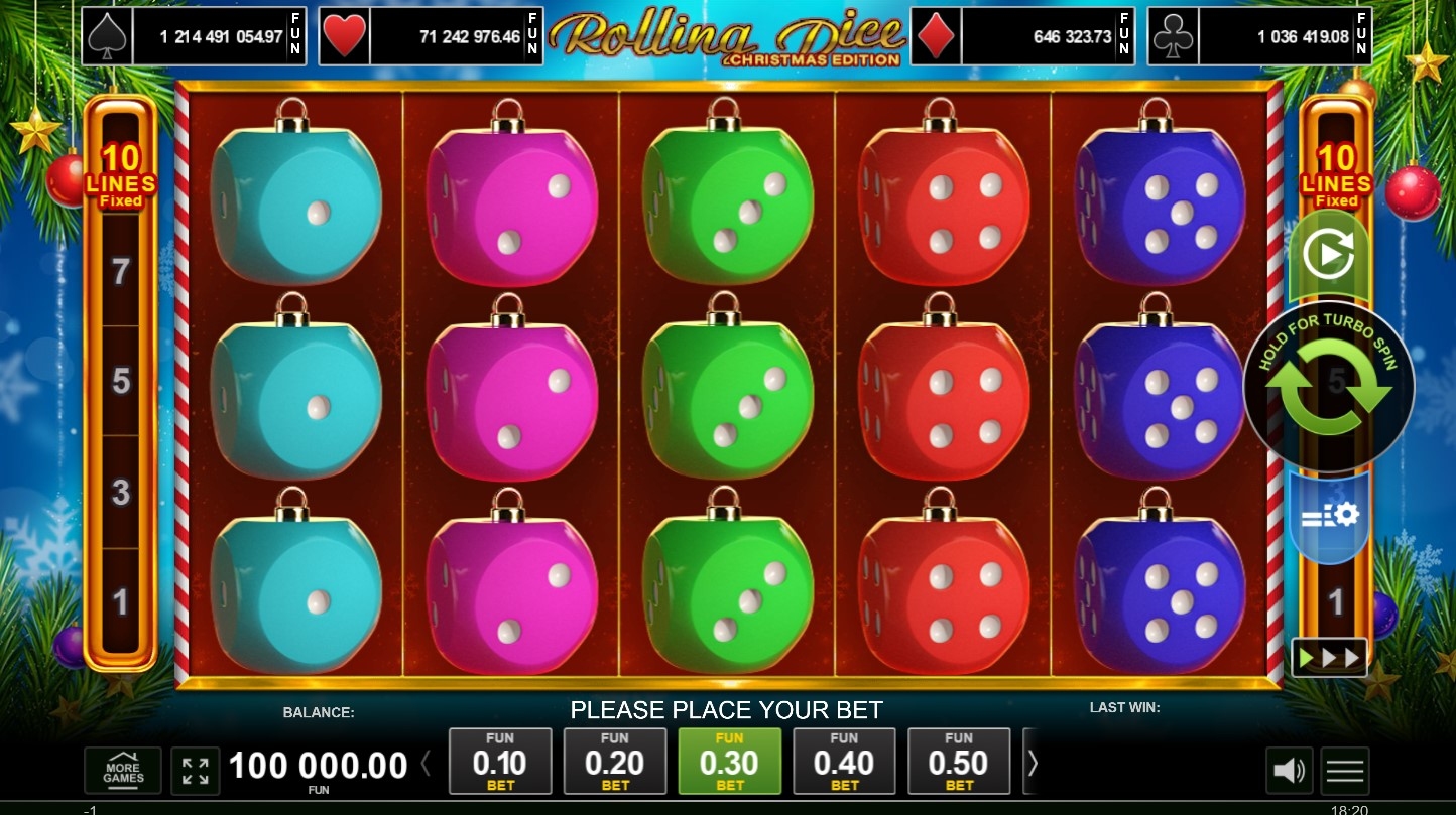 Rolling Dice - Christmas Edition Slot Gameplay