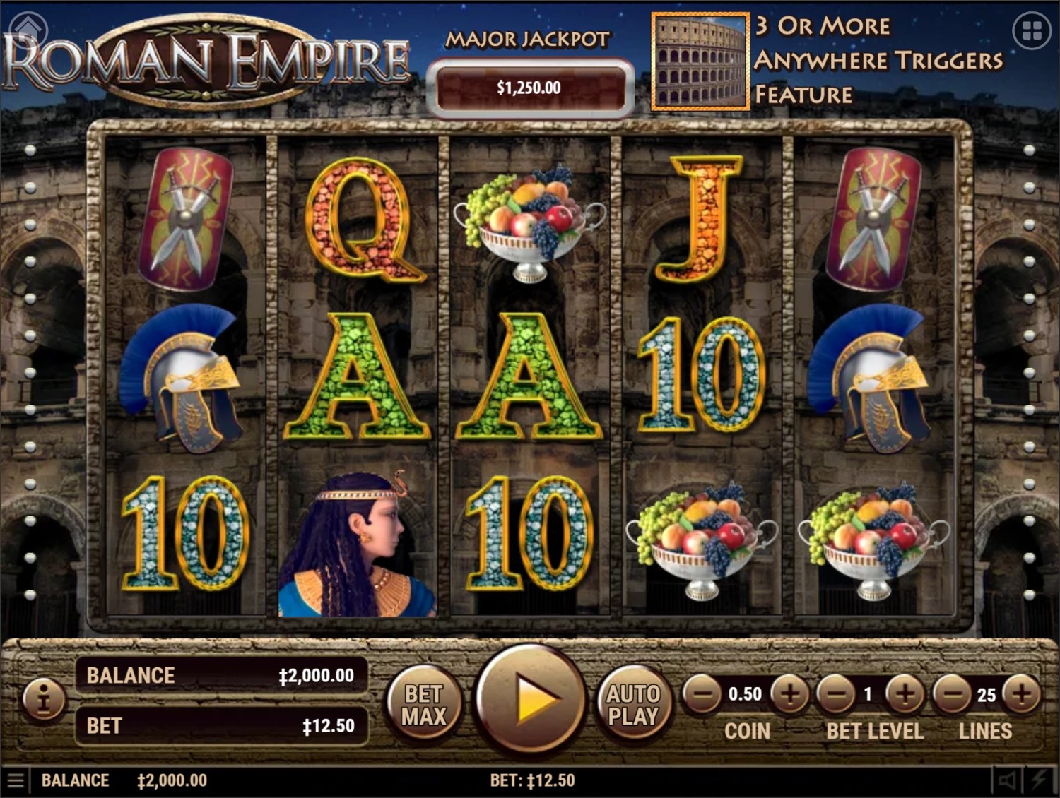 Roman Empire Slot Gameplay