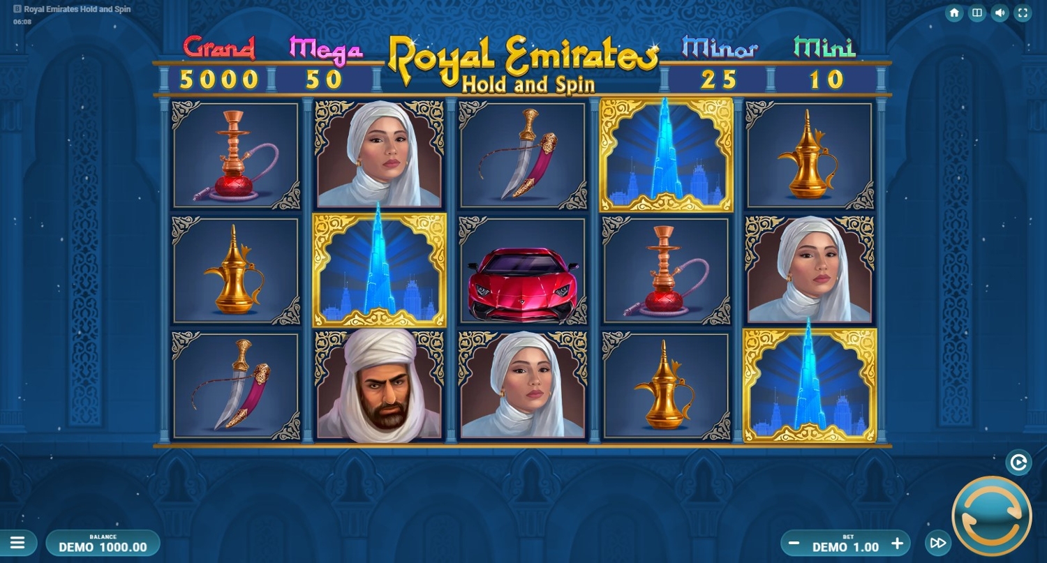 Royal Emirates Hold and Spin Slot Gameplay