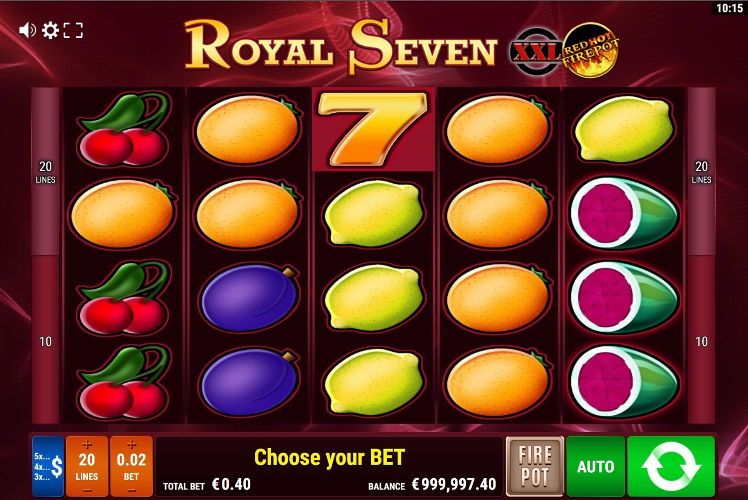 Royal Seven XXL - Red Hot Firepot Slot Gameplay