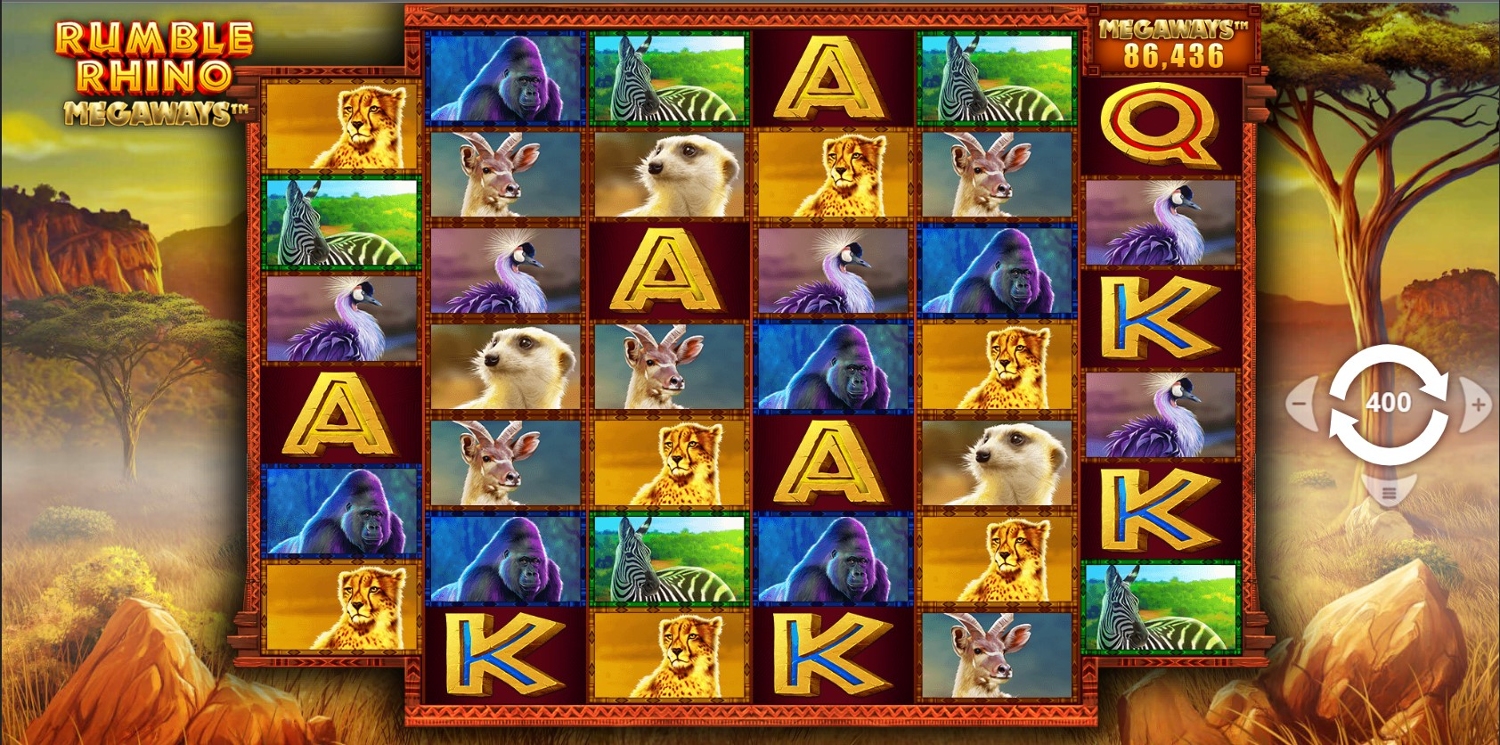 Rumble Rhino Megaways Slot Gameplay