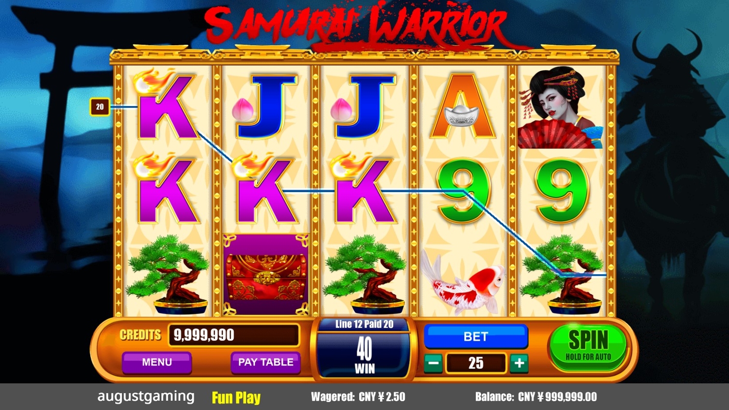 Samurai Warrior Slot Gameplay