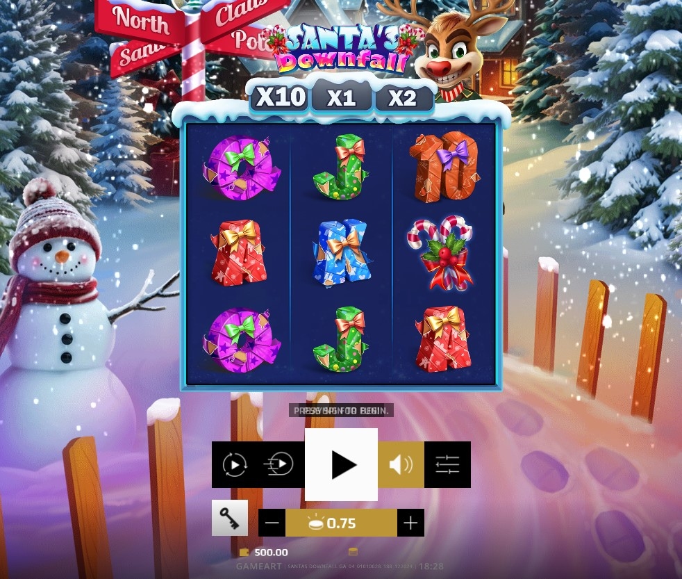 Santa's Downfall Slot Gameplay