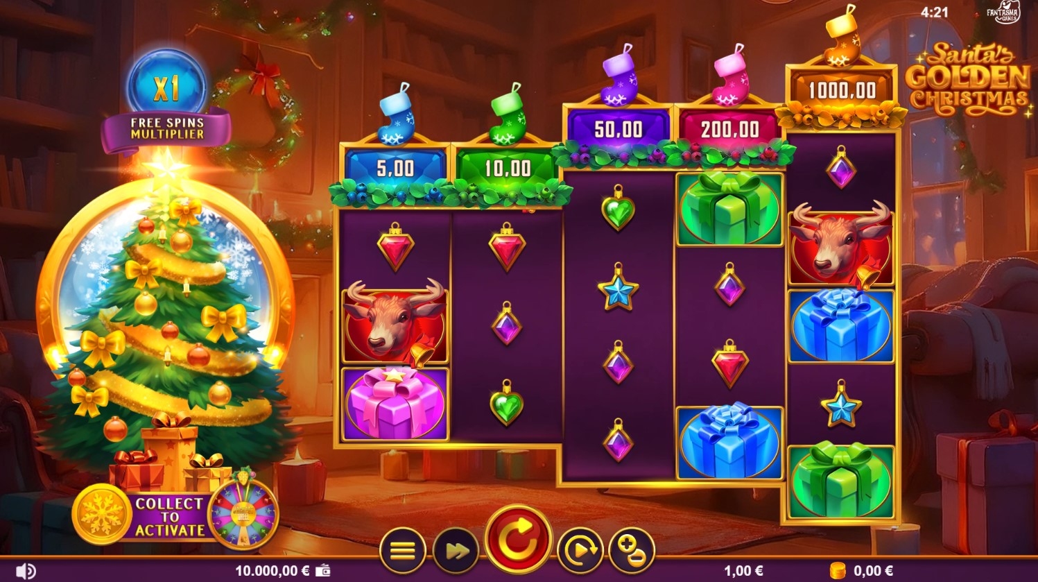 Santa's Golden Christmas Slot Gameplay