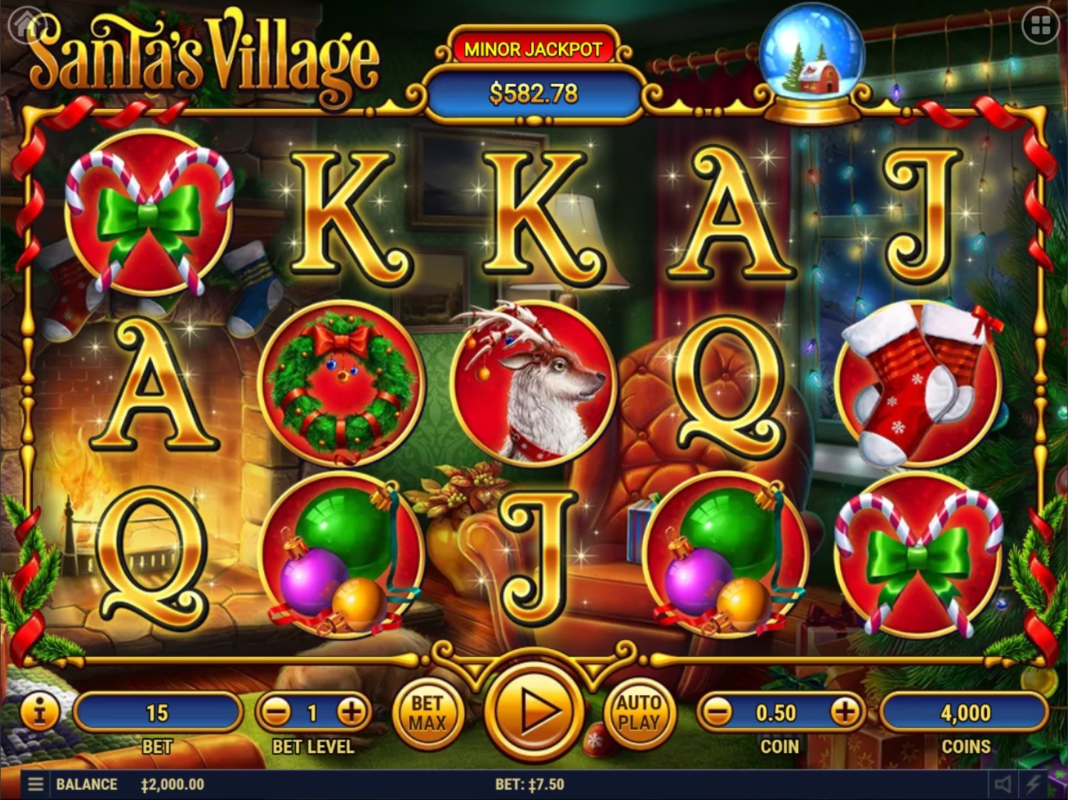 Santa's Village Slot Gameplay