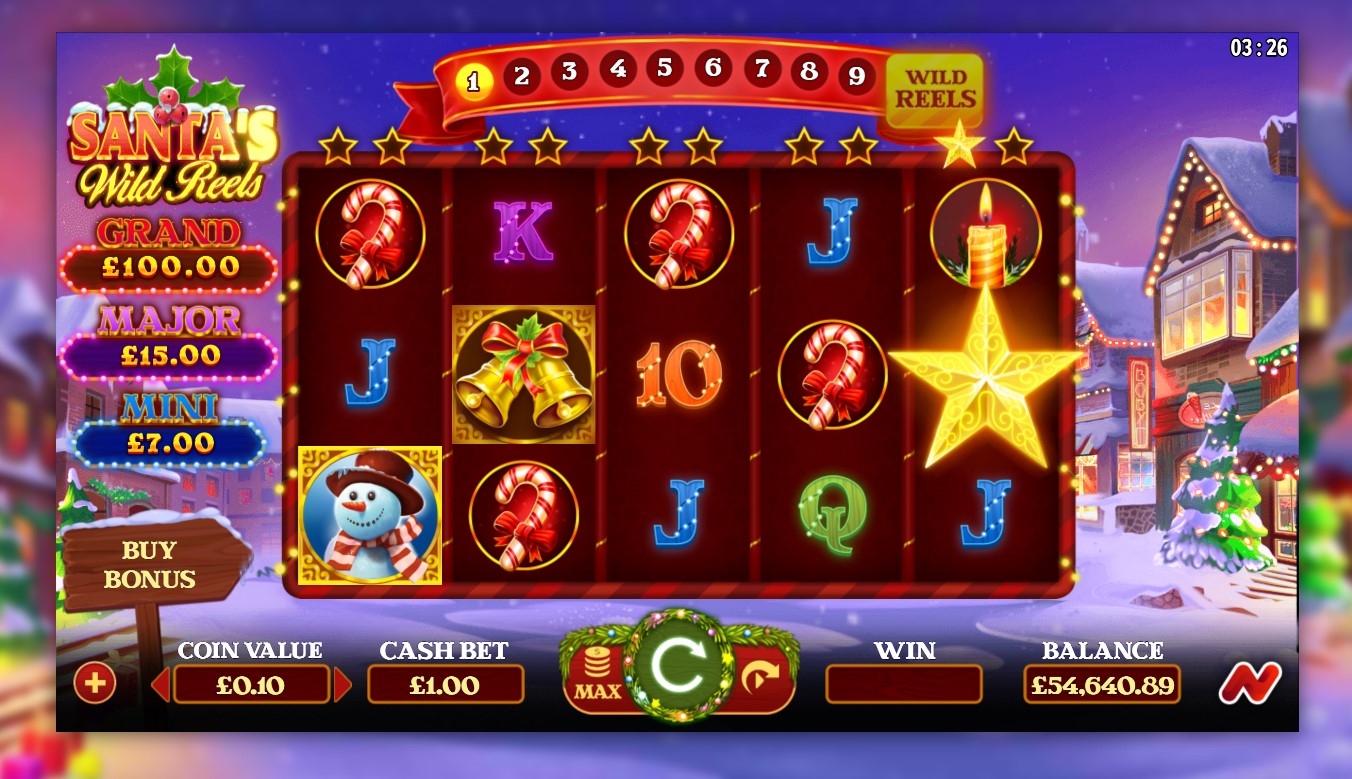 Santa's Wild Reels Slot Gameplay