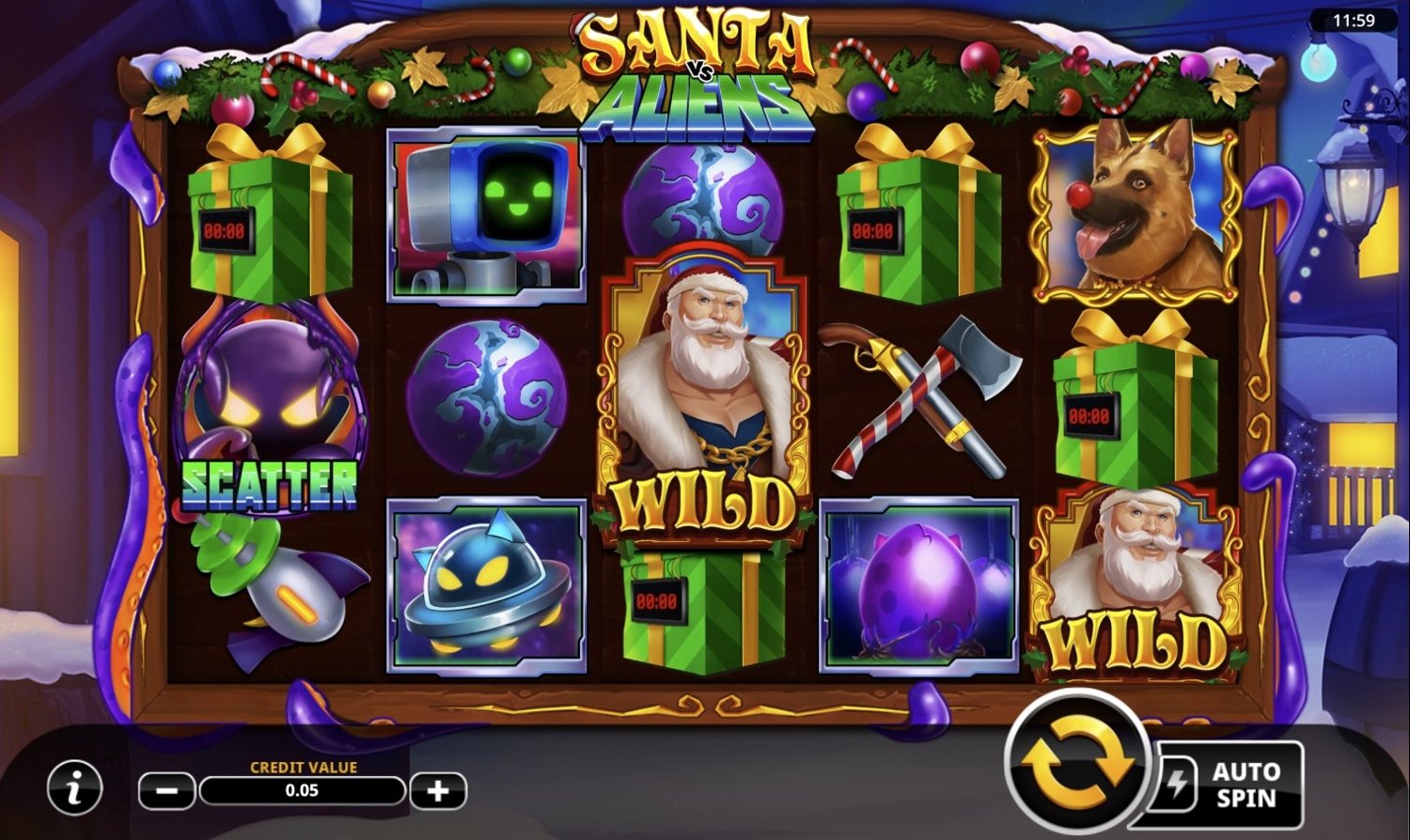 Santa vs Aliens Slot Gameplay