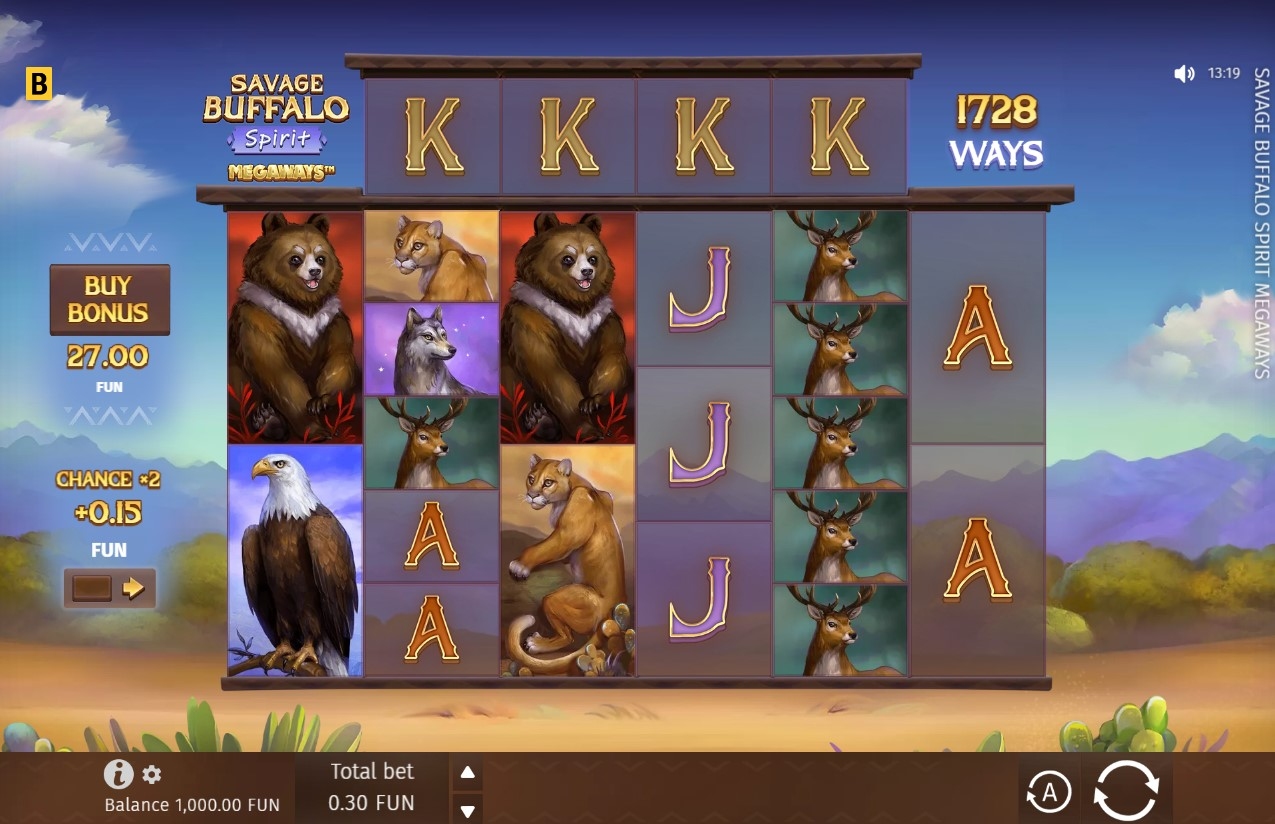 Savage Buffalo Spirit Megaways Slot Gameplay