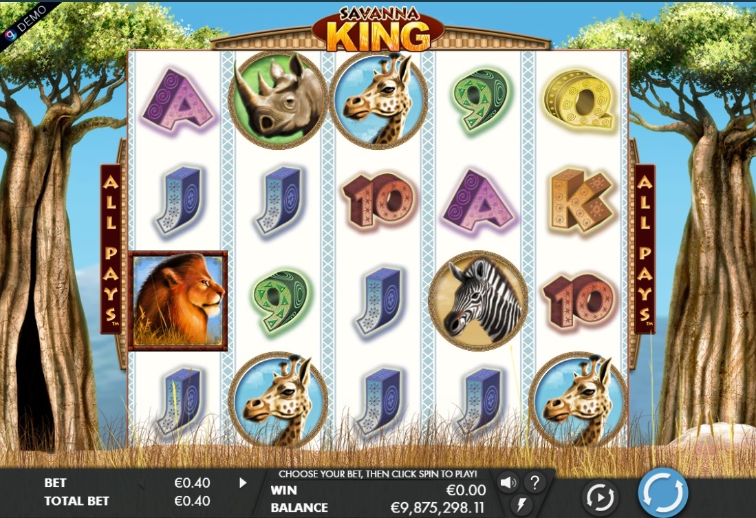 Savanna King Slot Gameplay