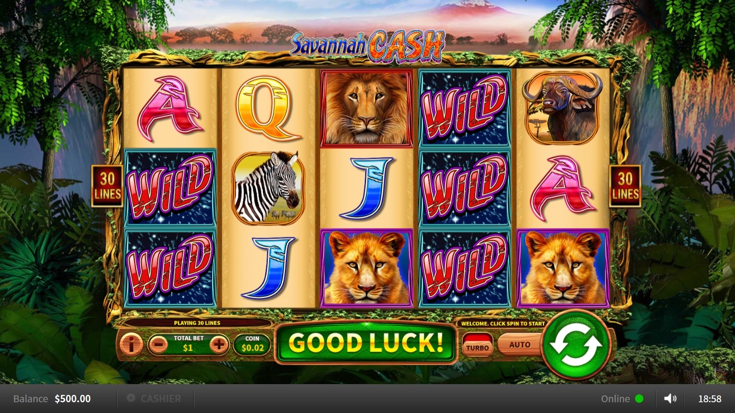 Savannah Cash Slot Gameplay