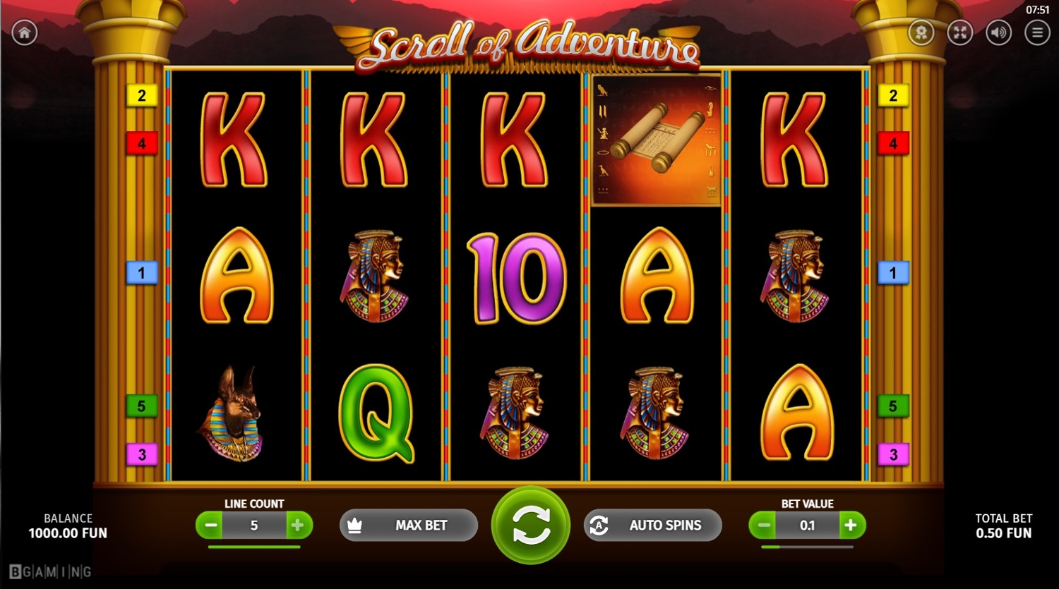 Scroll of Adventure Slot Gameplay
