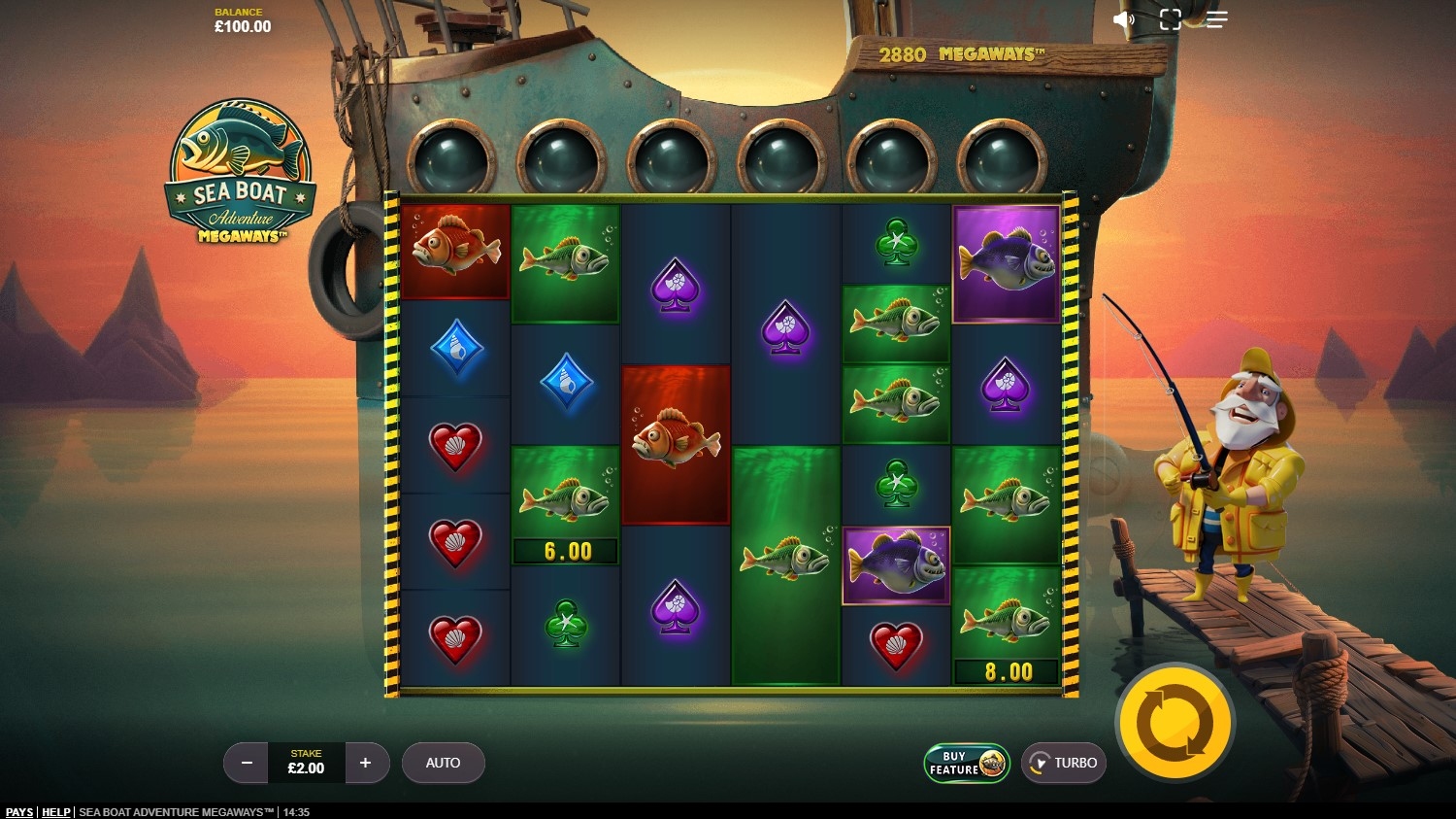 Sea Boat Adventure Megaways Slot Gameplay