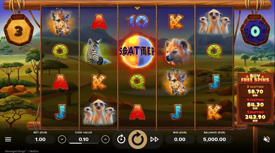 Serengeti King Slot Gameplay