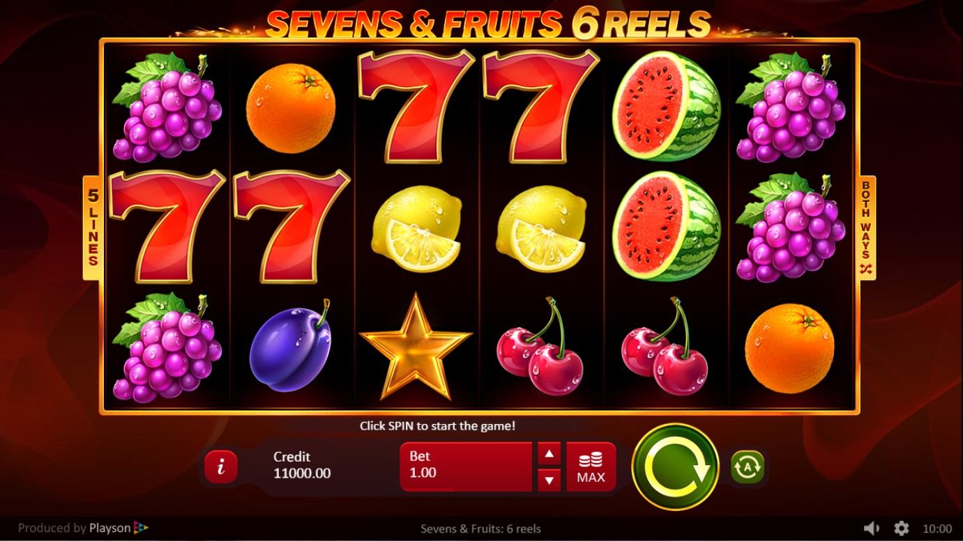 Seven & Fruits: 6 Reels Slot Gameplay