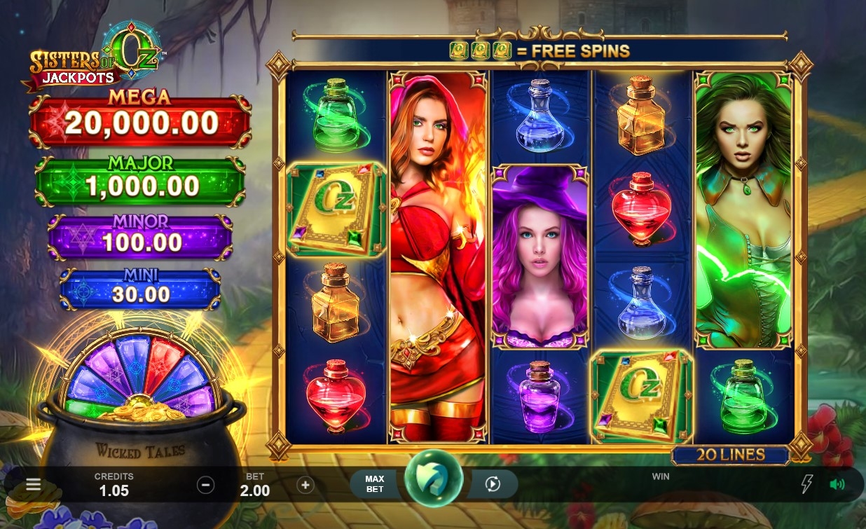Sisters Of Oz Jackpots Slot Gameplay
