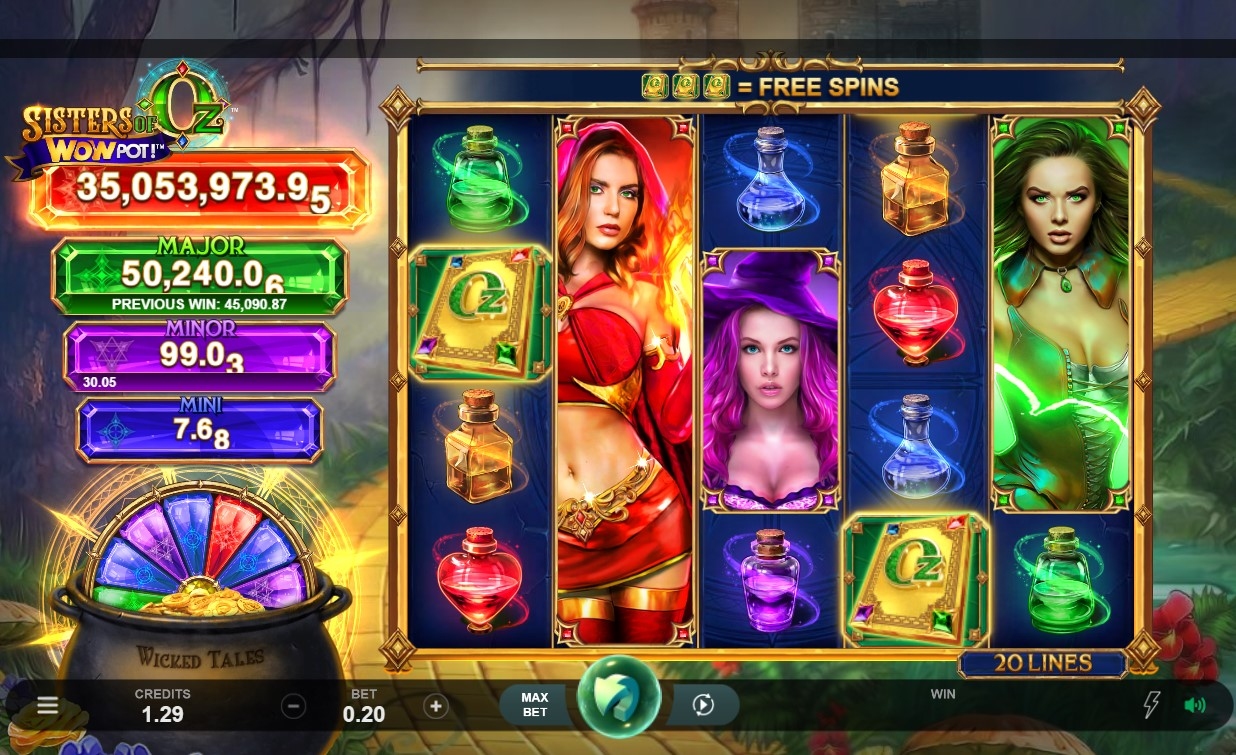 Sisters of Oz WowPot Slot Gameplay