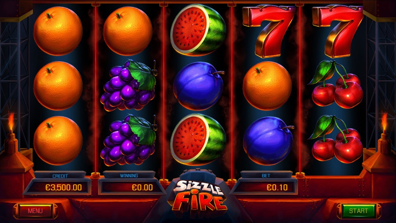 Sizzle Fire Slot Gameplay