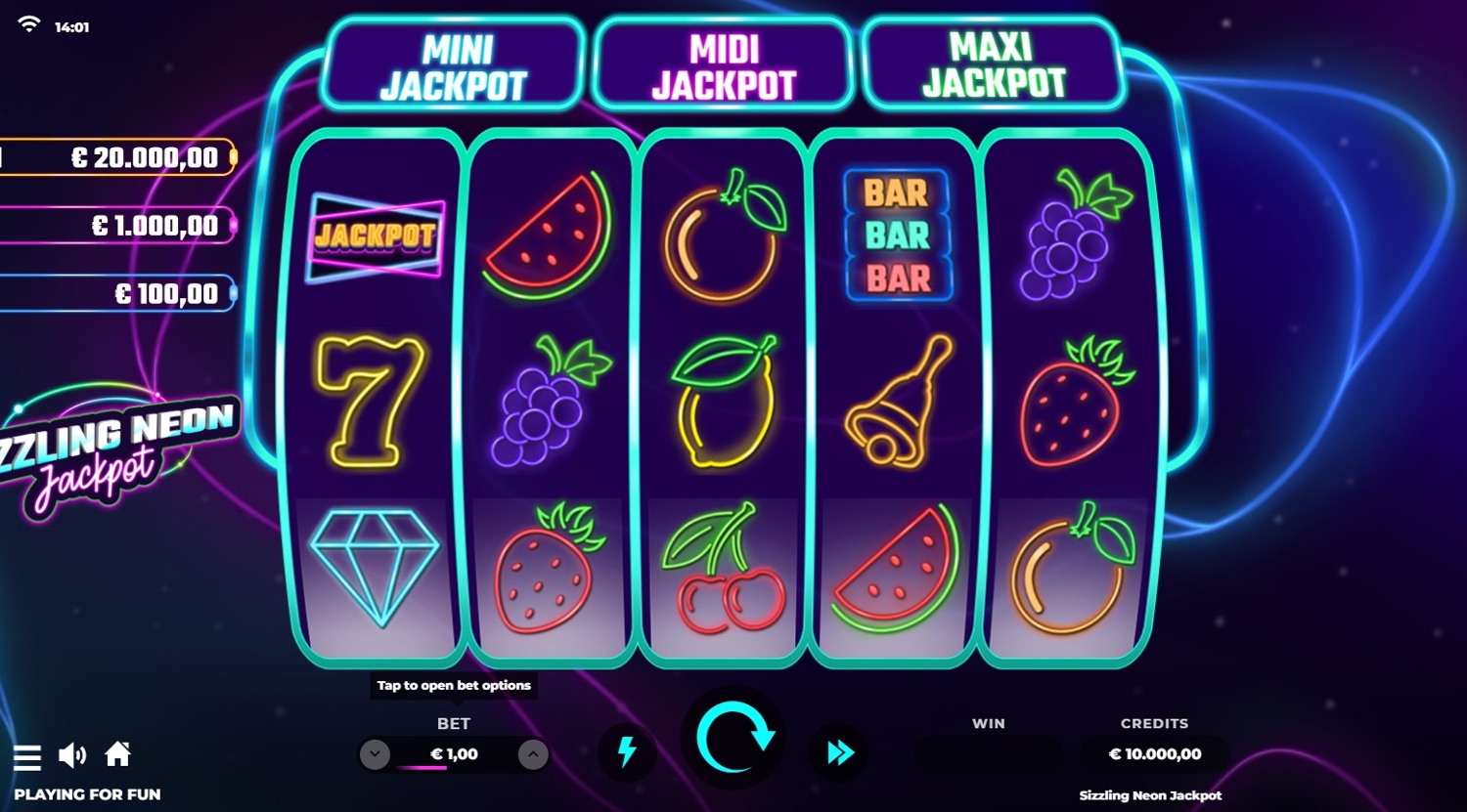 Sizzling Neon Jackpot Slot Gameplay