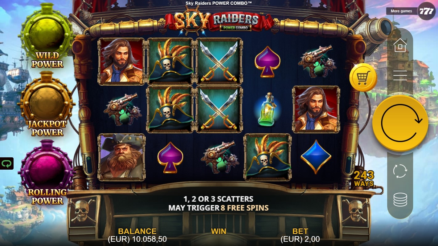 Sky Raiders POWER COMBO Slot Gameplay