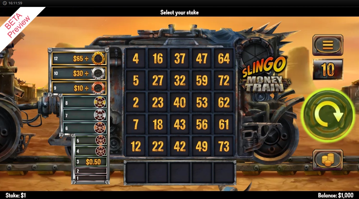 Slingo Money Train Slot Gameplay