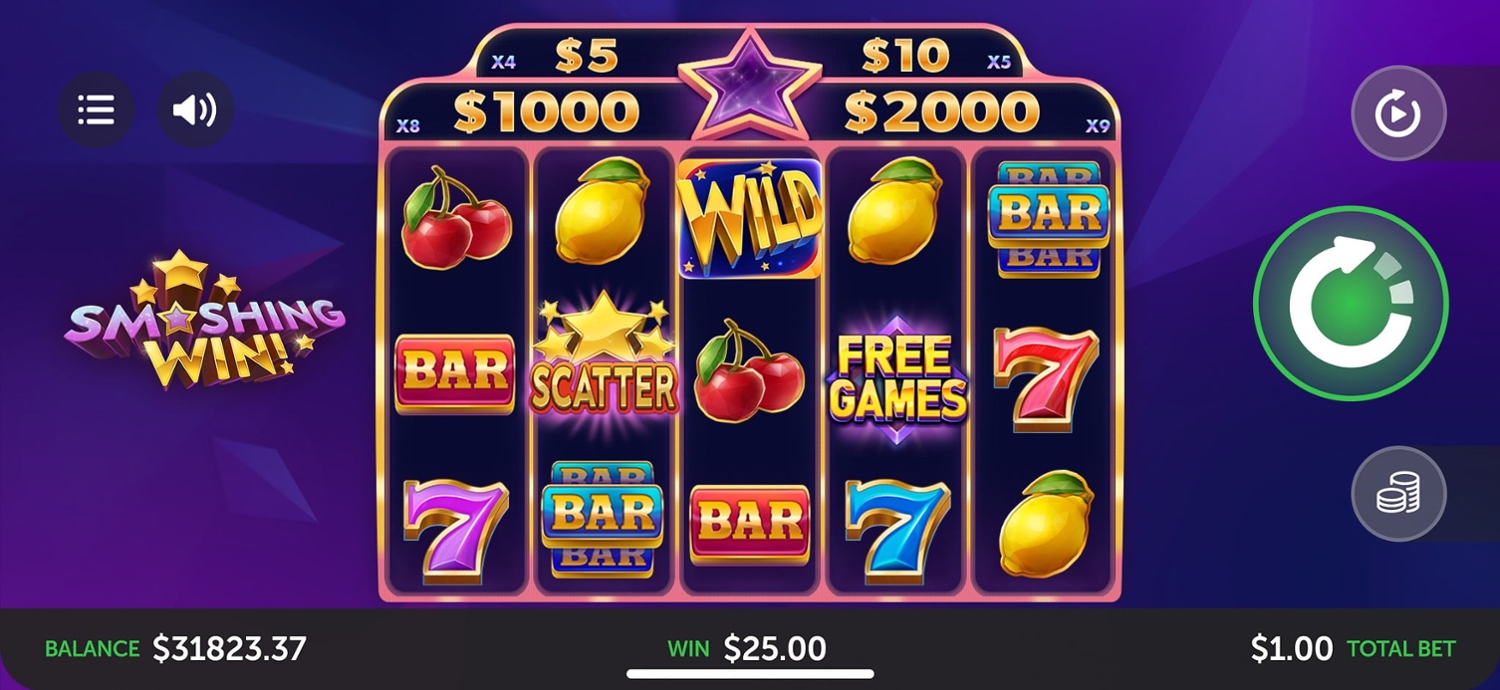 Smashing Win Slot Gameplay