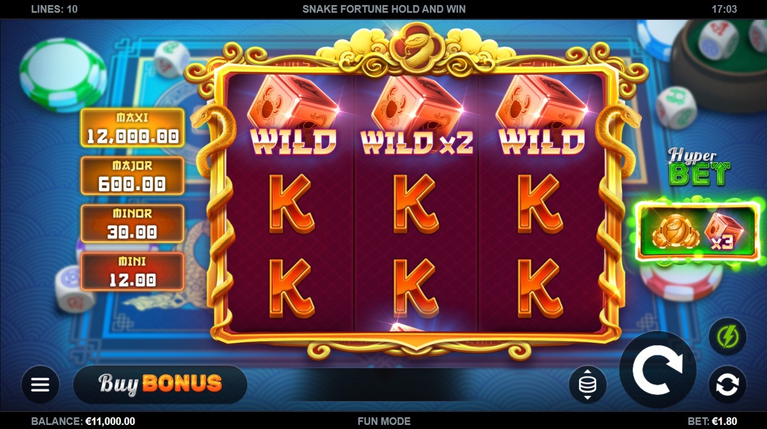 Snake Fortune Hold and Win Slot Gameplay