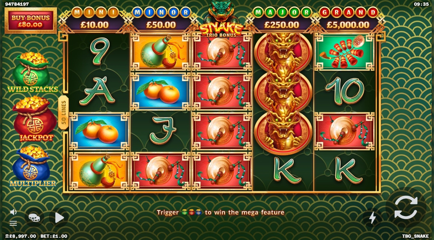Snake Trio Bonus Slot Gameplay