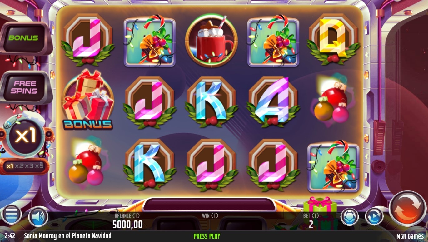Sonia Monroy en el Planeta Navidad Slot Gameplay