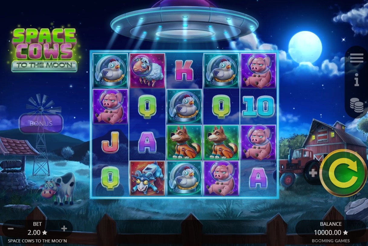 Space Cows to the Moo'n Slot Gameplay