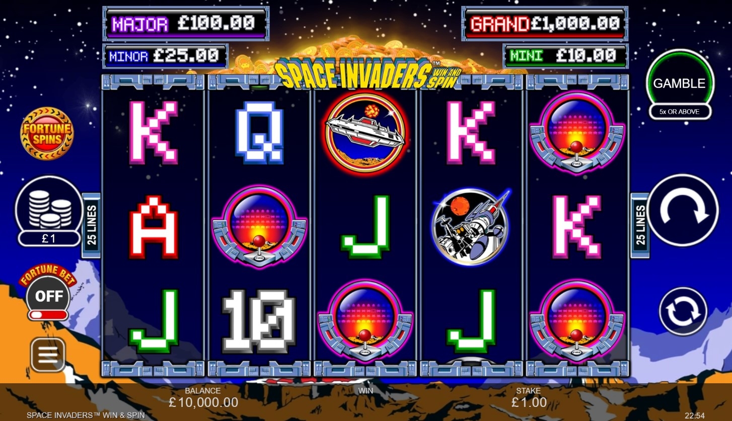 Space Invaders Win and Spin Slot Gameplay