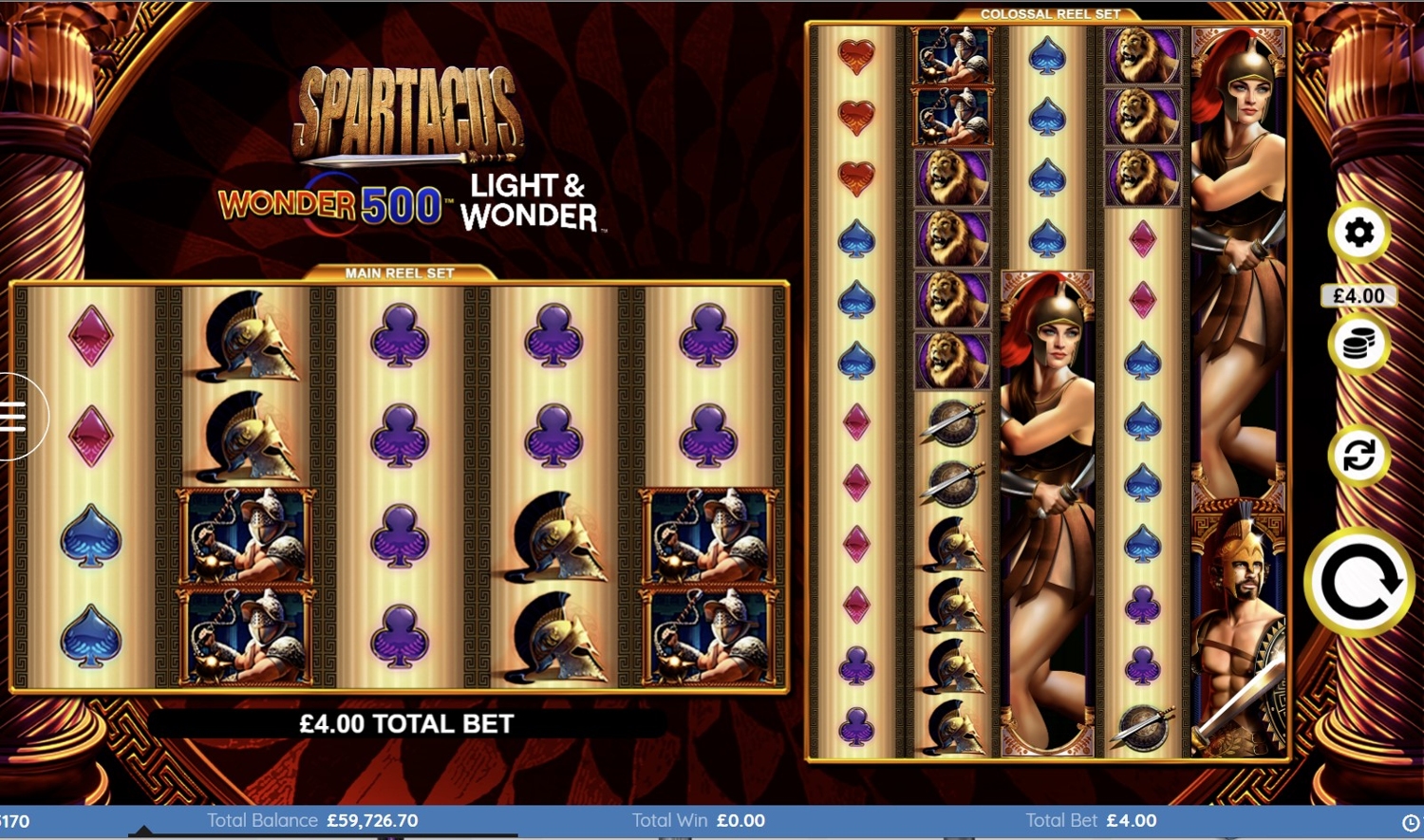 Spartacus Wonder 500 Slot Gameplay